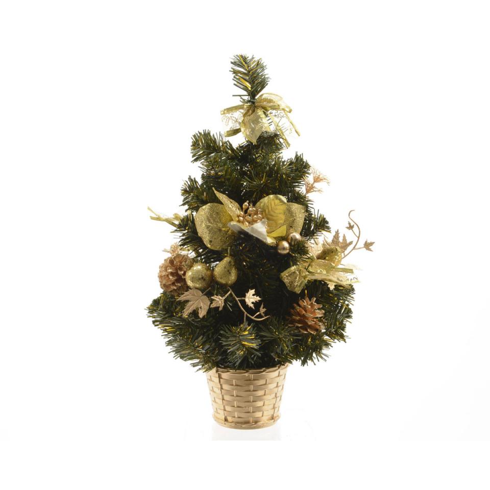 Mini Sapin de Noël 40 cm Décoré Or Mini Sapin de Noël 40 cm Décoré