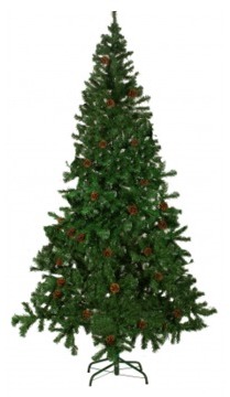 VidaXL Sapin de Noël 210 cm. avec pommes pins