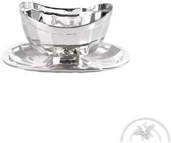 Saucière avec soucoupe en métal argenté - Newport