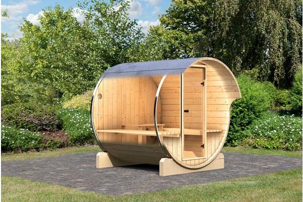 Sauna vapeur extérieur Baril 1 avec poêle 9kW