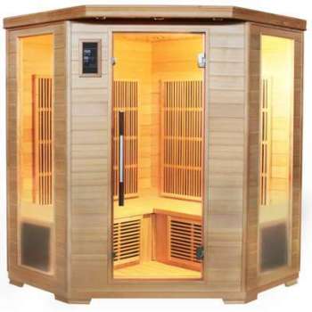 Sauna d angle infrarouge 4 places - panneaux carbone Sauna d angle infrarouge 4