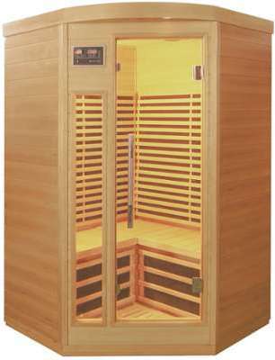 Sauna d angle infrarouge panneaux carbone 2150W 2-3 Sauna d angle infrarouge panneaux