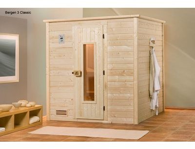 Sauna Bergen 3 Bois Massif 45 mm + Poêle 230 V