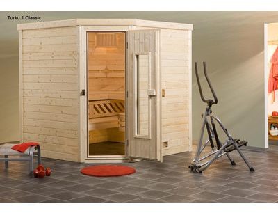 Sauna Turku 1 Angle Bois Massif 45mm 195x195