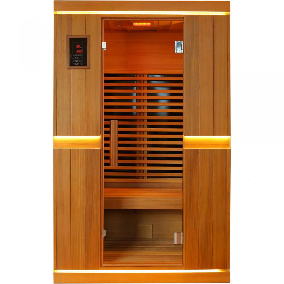 Sauna infrarouge 2 personnes Marron clair
