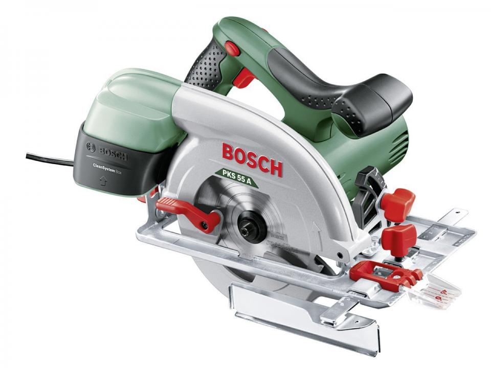 Scie circulaire BOSCH PKS 55 A + Boitier de récupé