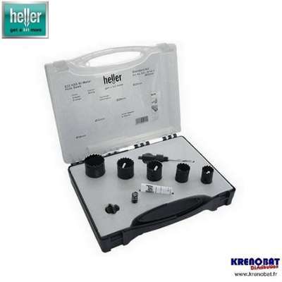 Coffret scies cloches HSS 22 25 29 32 38 mm PRO HELLER Coffret scies cloches HSS