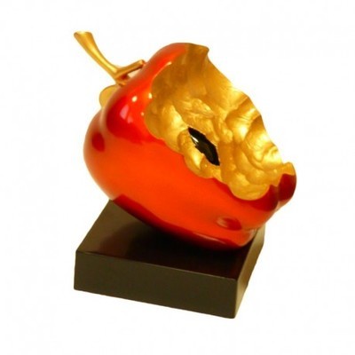 Sculpture en résine Pomme rouge