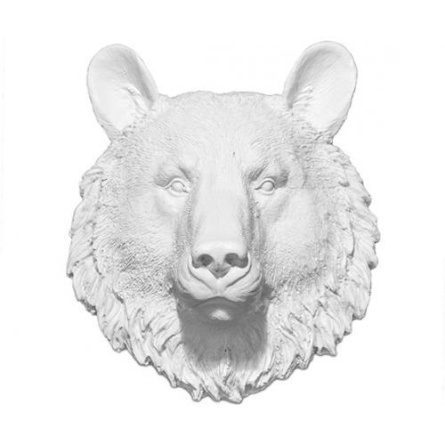 Tête d?ours Taxidermie ? Résine Blanc