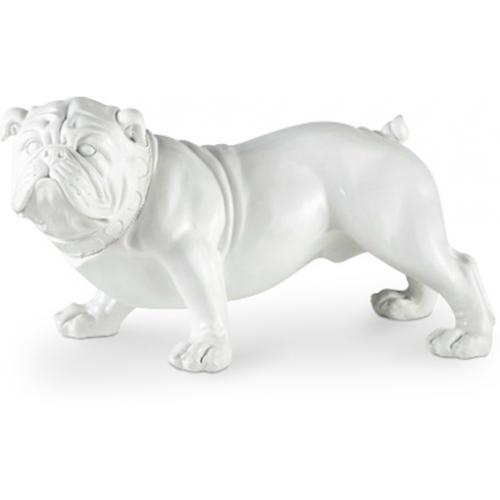 Sculpture décorative design Bulldog - Résine Blanc