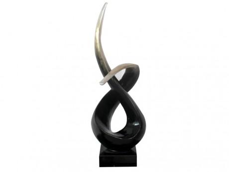 Grande statue ADELINA en résine noire - L.37 x H.8