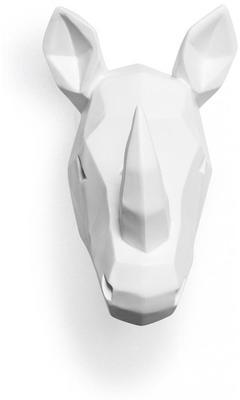 Tête de rhinocéros Origami - Résine Blanc