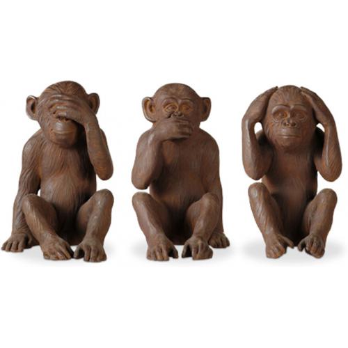 Sculpture design décorative Trois singes sages m