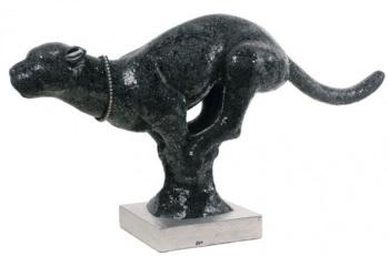 Statue panthère mosaique noir Declikdeco