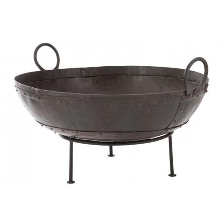 Brasero rond fer marron 65x40cm