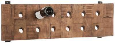 Porte-bouteilles 2 rangées 12 bouteilles bois marron Porte-bouteilles 2 rangées