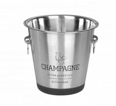 Seau à Champagne Inox Imprimé - H.22 x Dia. 21cm
