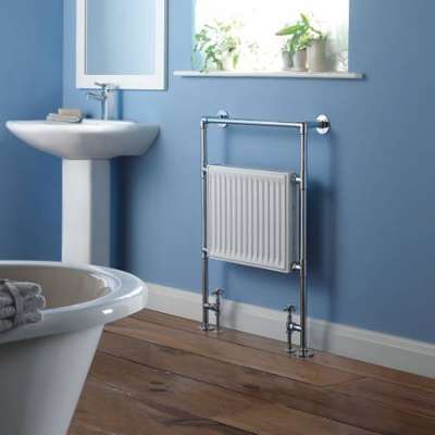 Radiateur Sèche-Serviettes Rétro Acier Chromé Blan