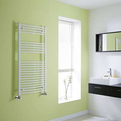 Sèche-Serviettes Design Incurvé Acier Blanc 120 x
