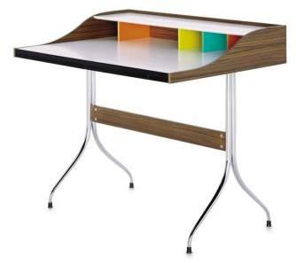 Home Desk - Secrétaire - blanc noyer châssis chrome Home Desk - Secrétaire - blanc