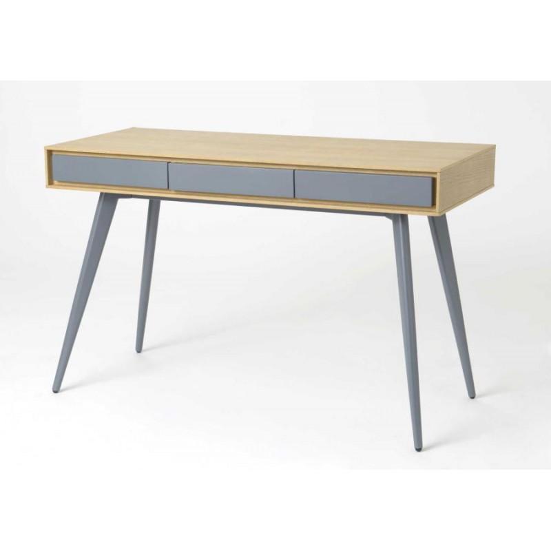 Bureau 3 Tiroirs Scandinave Bicolore