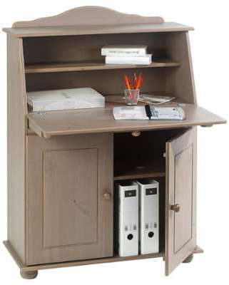 Bureau secrétaire DAVID lasuré taupe Bureau secrétaire DAVID lasuré