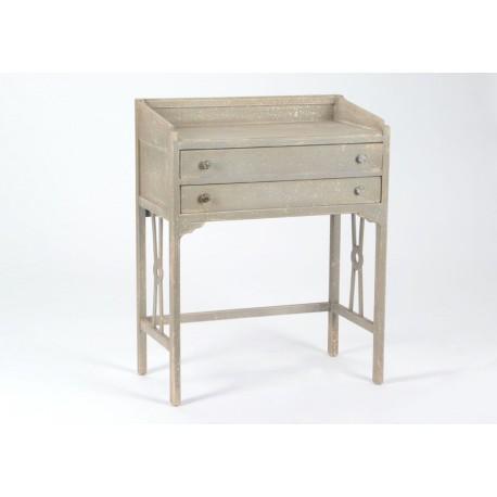 Bureau classique chic en bois aspect usé gris