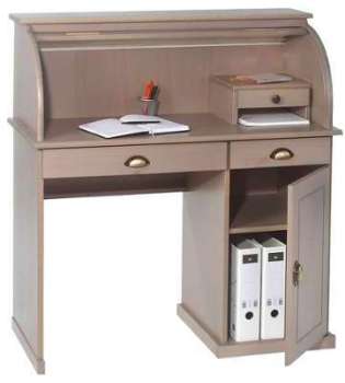 Bureau secrétaire DALLAS lasuré taupe Bureau secrétaire DALLAS lasuré