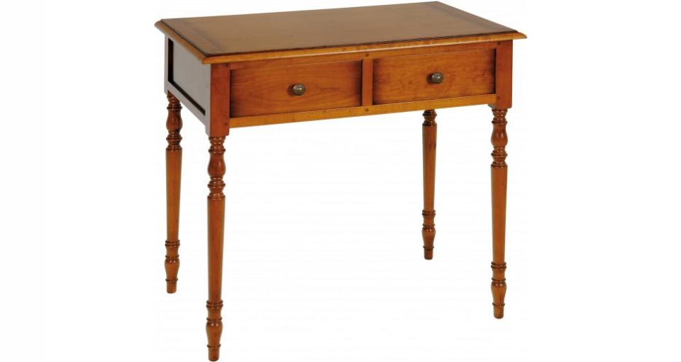 Table décriture merisier 2 tiroirs