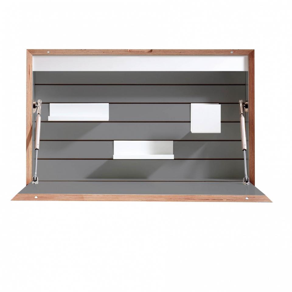 Flatbox - Secrétaire mural - anthracite/bord bois/