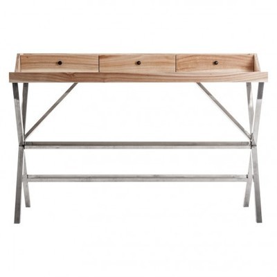 Table de bureau 3 tiroirs avec pieds chrome en cro