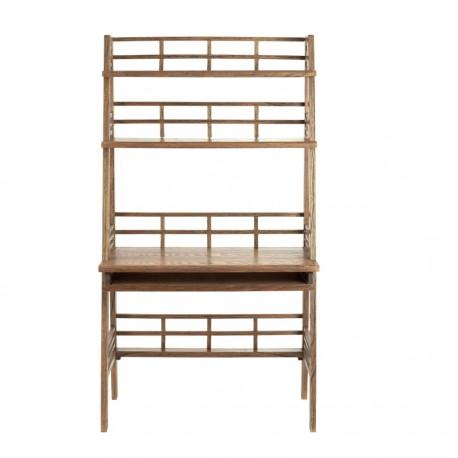 Bureau avec 2 étagères et plateau amovible en bois