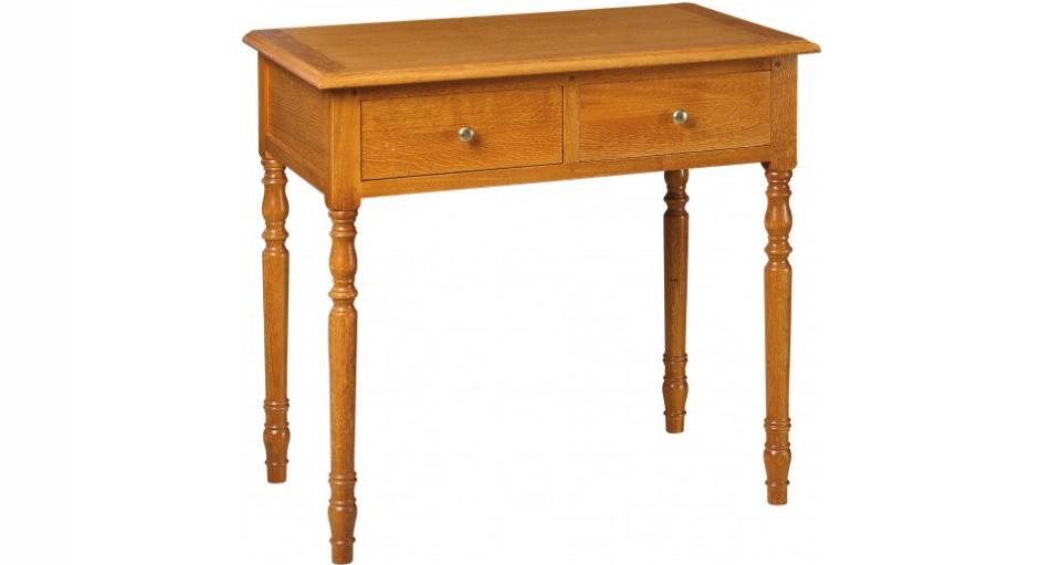 Table décriture chêne 2 tiroirs