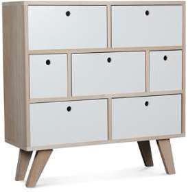 Commode scandinave en bois - SOULA 7 TIROIRS Commode scandinave en bois
