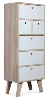 Commode en bois scandinave - SOULA 6 TIROIRS Commode en bois scandinave