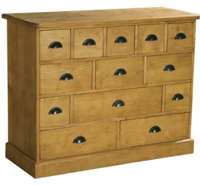 Commode pin massif 13 tiroirs RACHEL