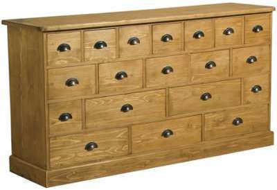 Commode pin massif 19 tiroirs RACHEL