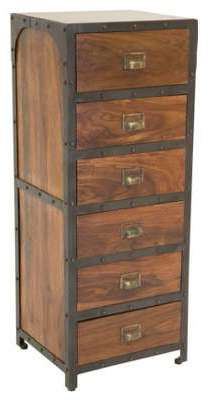 Semainier Loft Fer forgé et Palissandre
