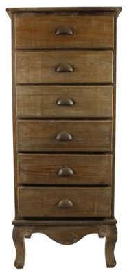 MEUBLE SEMAINIER CHIFFONNIER BOIS 6 TIROIRS 45 5x36x108cm MEUBLE SEMAINIER CHIFFONNIER
