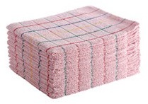 Serpillère bouclée absorbante rose - paquet de 10