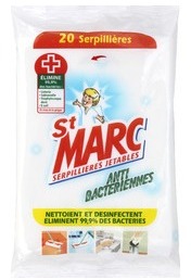 Serpillières jetables anti bactériennes