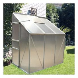 Serre de jardin polycarbonate adossée 2,4 m²