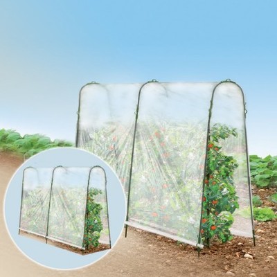 Lot de 2 serres à tomates avec bâche 200 x 180 x 1