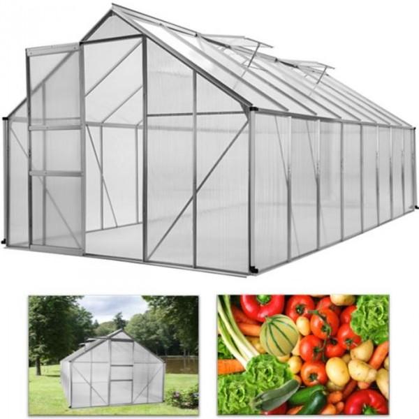 Serre de jardin aluminium polycarbonate 12.25m² 4.