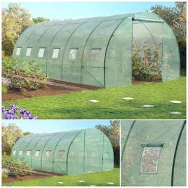 Grande serre de jardin tunnel 7 arceaux Pro galvan