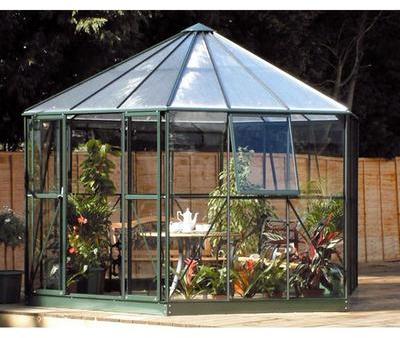 Serre de jardin hexagonale Atrium 9.0m² aluminium