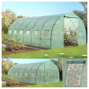 Grande serre de jardin tunnel 7 arceaux Pro galvan