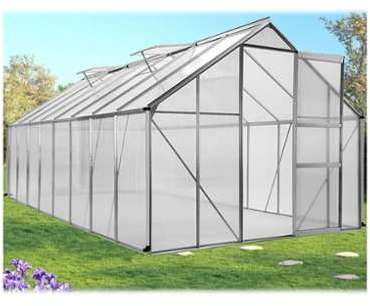Serre de jardin aluminium polycarbonate 12.25m² 4.