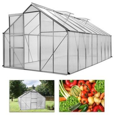 Serre de jardin aluminium polycarbonate 12.25m² 4.