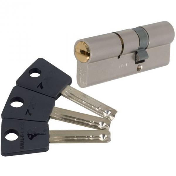 Cylindre 2 entrées varié nickelé - 80 x 31 mm - Sy